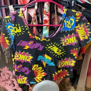 Comic book vibes crop top